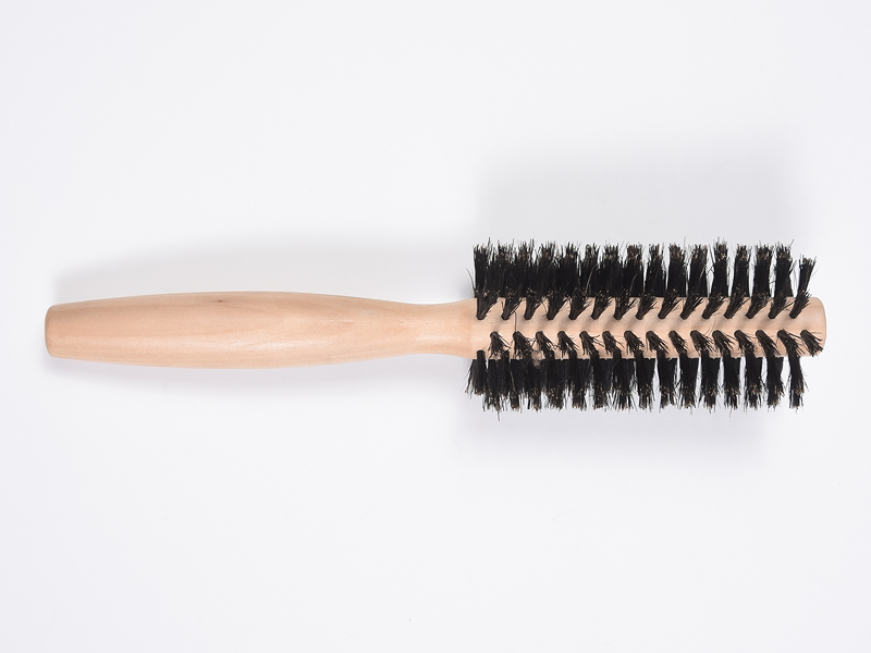 Ronde houten stylinghaarborstel van bamboe