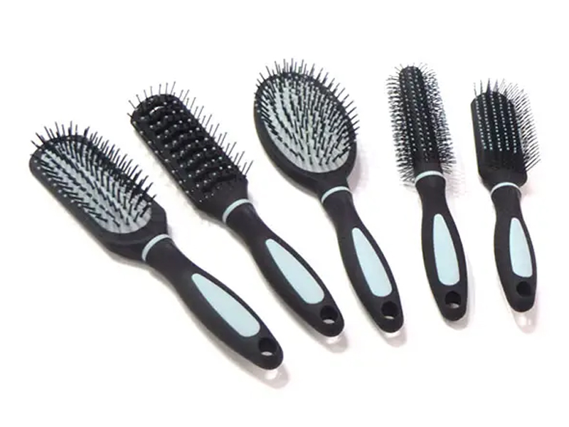 Plastic handvat ontwarren hoofdhuidmassagekamset met harde haren