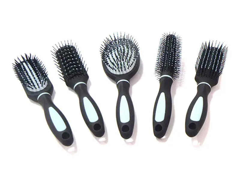 Plastic handvat ontwarren hoofdhuidmassagekamset met harde haren