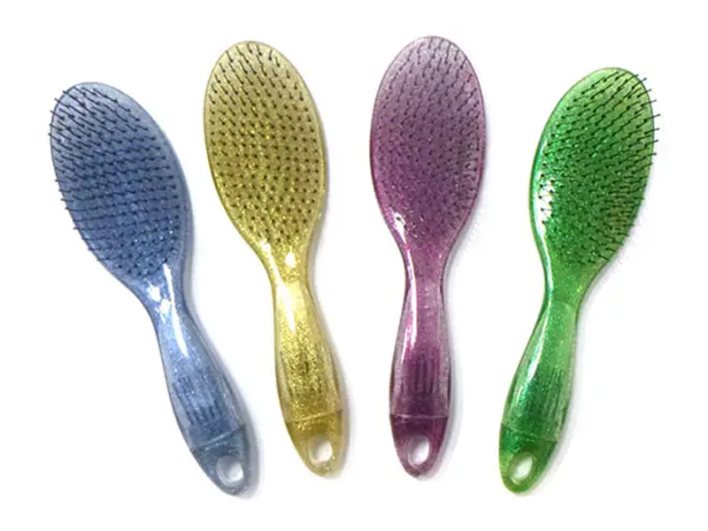 Transparante ontwarrende glitterhaarborstel