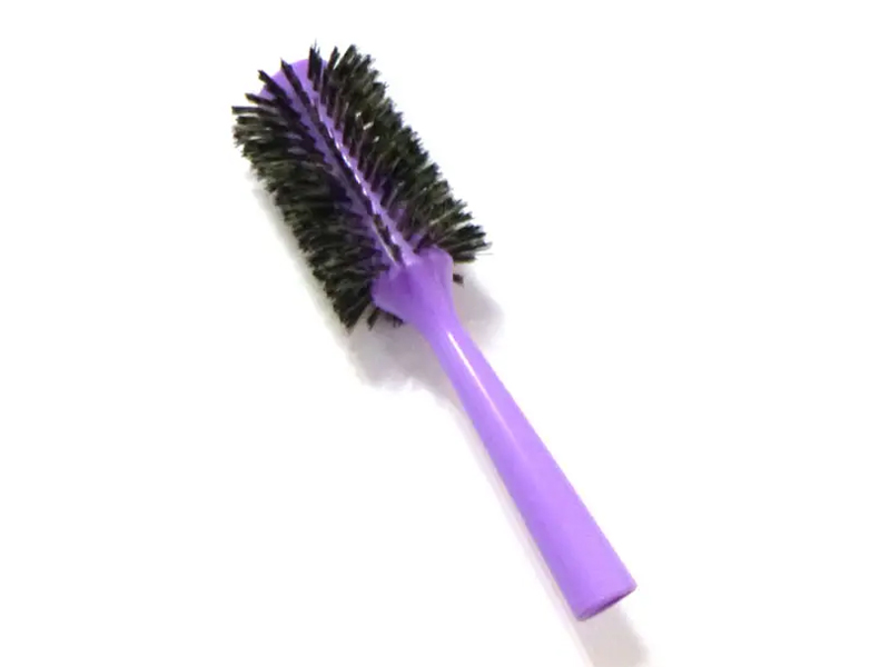Ronde kleurrijke nylon en varkenshaar haarstyling haarborstel