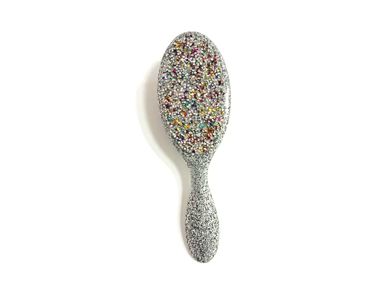Sieraden Bling ovale plastic haarborstel met handvat