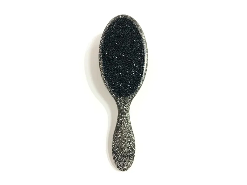 Sieraden Bling ovale plastic haarborstel met handvat