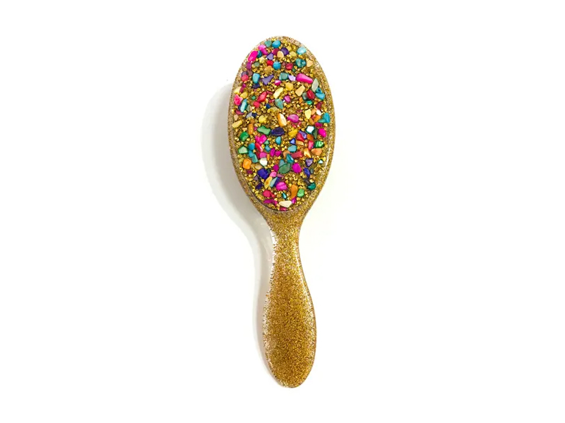 Sieraden Bling ovale plastic haarborstel met handvat
